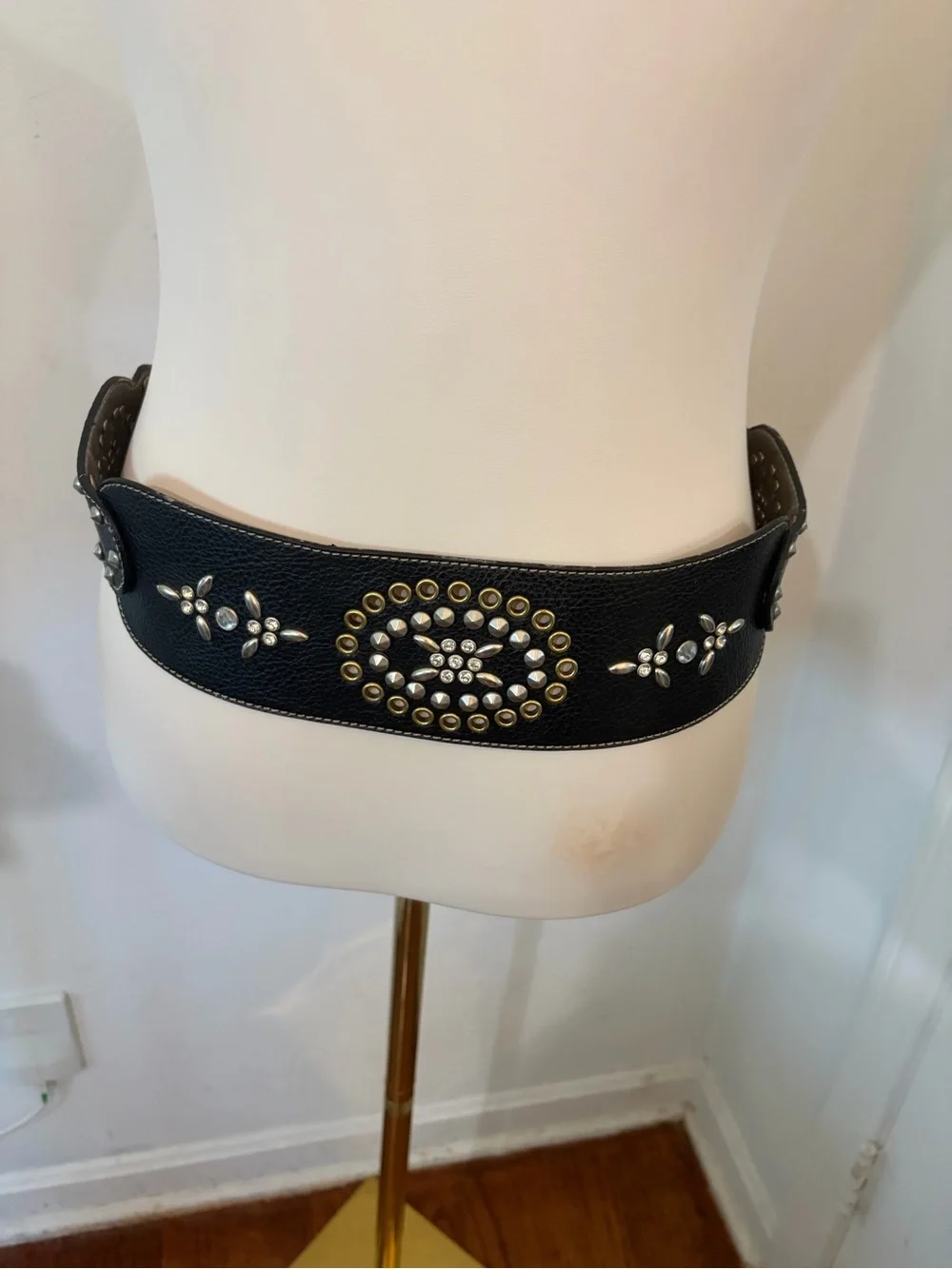 KathyVanZeeland Crystal Stud Beaded Biker Bohemian Festival